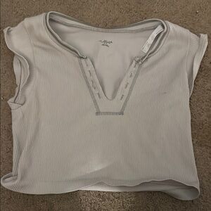 Urban Outfitters White Ribbed Crop Top